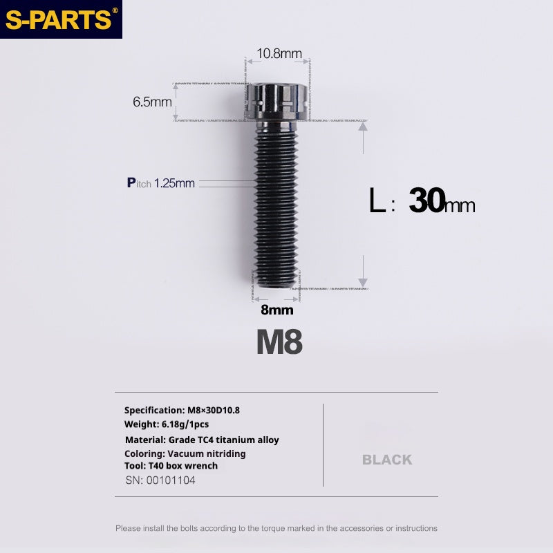 SPARTS A3 Series M8 L15-45mm D10.8 Small Nuts Titanium Screws Motorcycle Auto