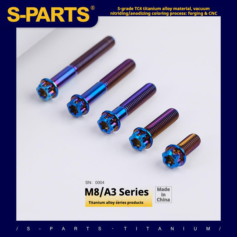 SPARTS A3 Series M8 L10-120mm Blue Titanium Screws Motorcycle Auto