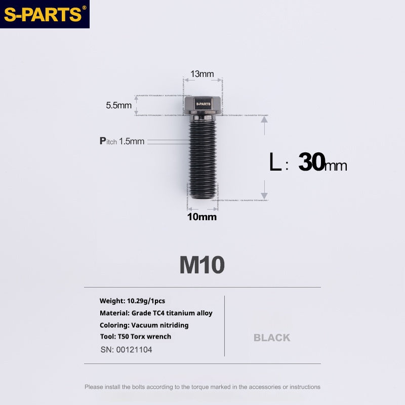 SPARTS A3 Series M10 L20-60mm D13 P1.5-P1.25Titanium Screws Motorcycle Car