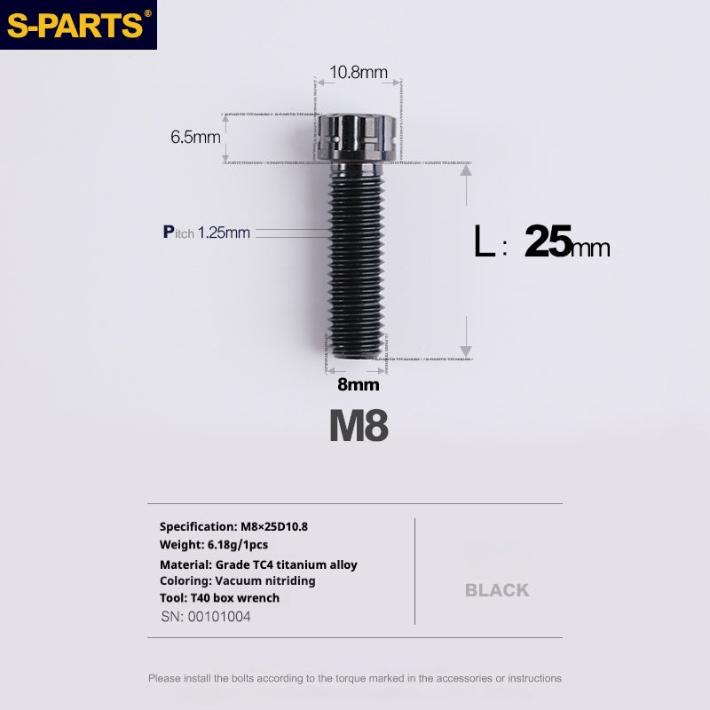 SPARTS A3 Series M8 L15-45mm D10.8 Small Nuts Titanium Screws Motorcycle Auto