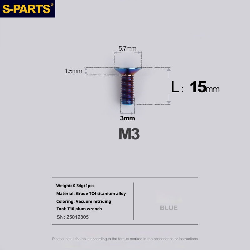 SPARTS Countersunk Series M3 L06-30mm Titanium Alloy Screws