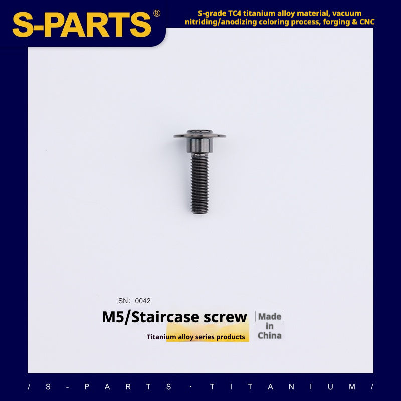 SPARTS A3 Umbrella Head Step Series M5 Black Titanium Screws Motorcycle Auto