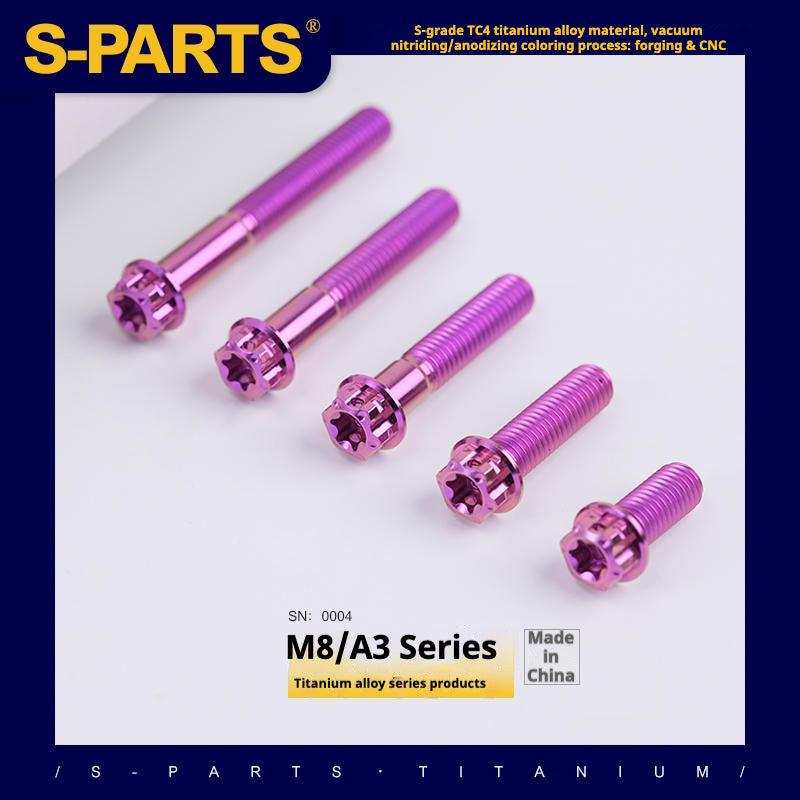 SPARTS A3 Series M8 L10-120mm Purple Titanium Screws Motorcycle Auto