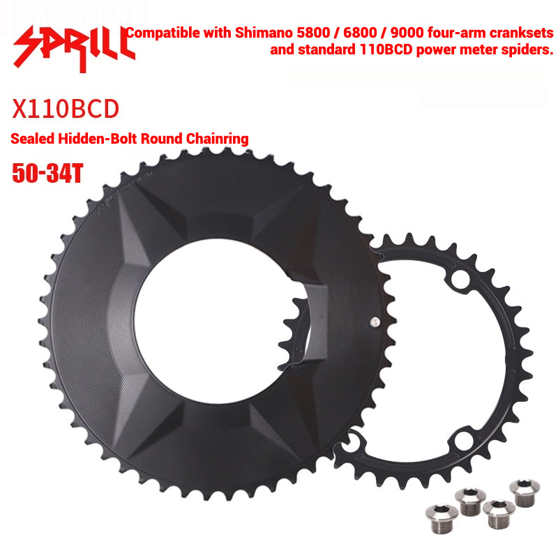 PASS QUEST SPRILL X110 3-S Full-Cover Hidden Bolt Dual Chainring | 707