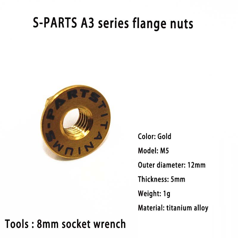 S-PARTS A3 flange nut M5 motorcycle accessories electric vehicle titanium alloy screws