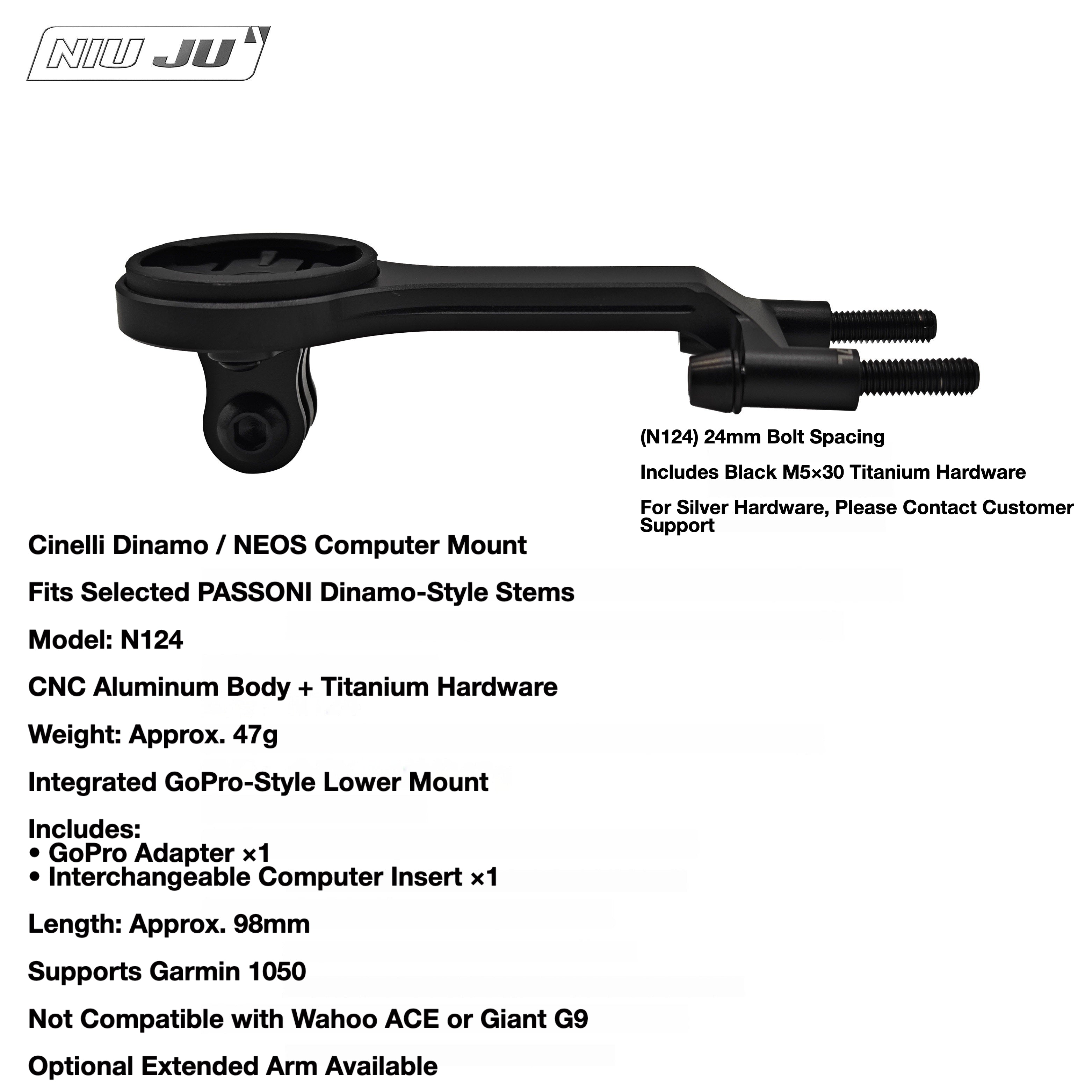 NIUJU Cinelli Dinamo Computer Mount | PASSONI NOVA CNC Aluminum Garmin Wahoo Mount