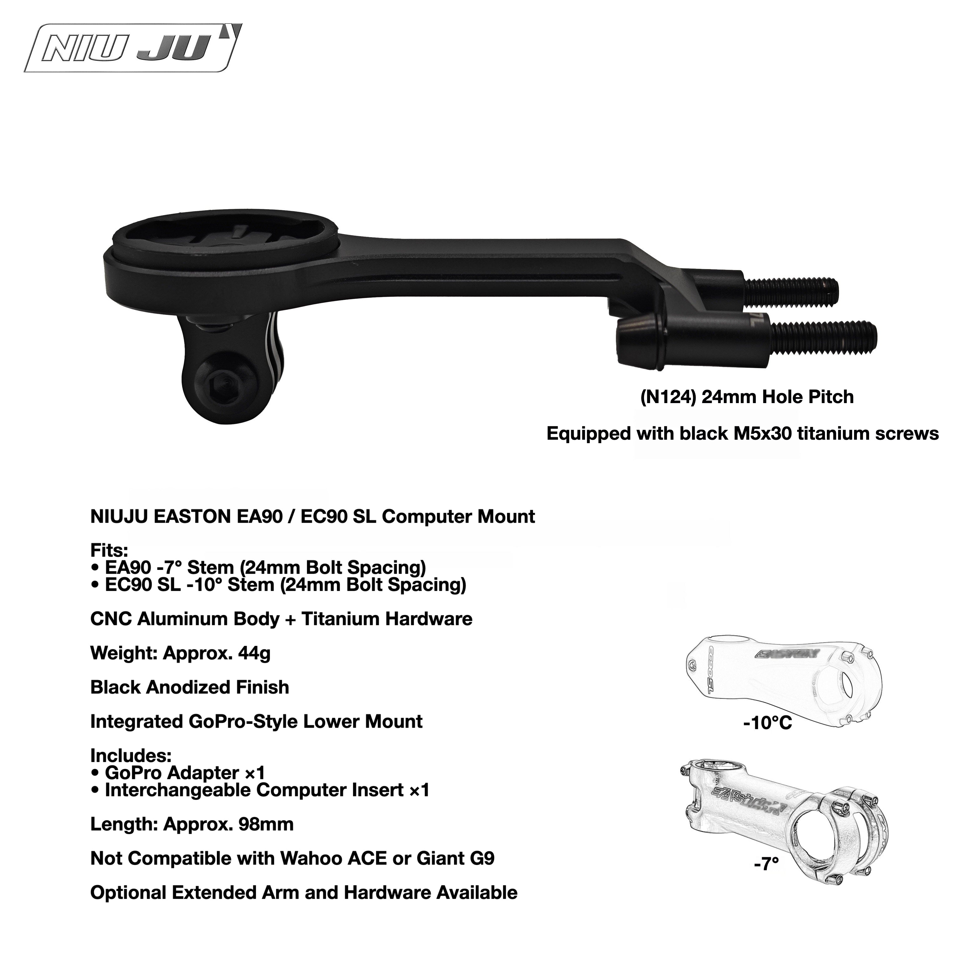 NIUJU EASTON EA90 / EC90 SL Computer Mount | Lightweight Garmin Wahoo Stem Mount
