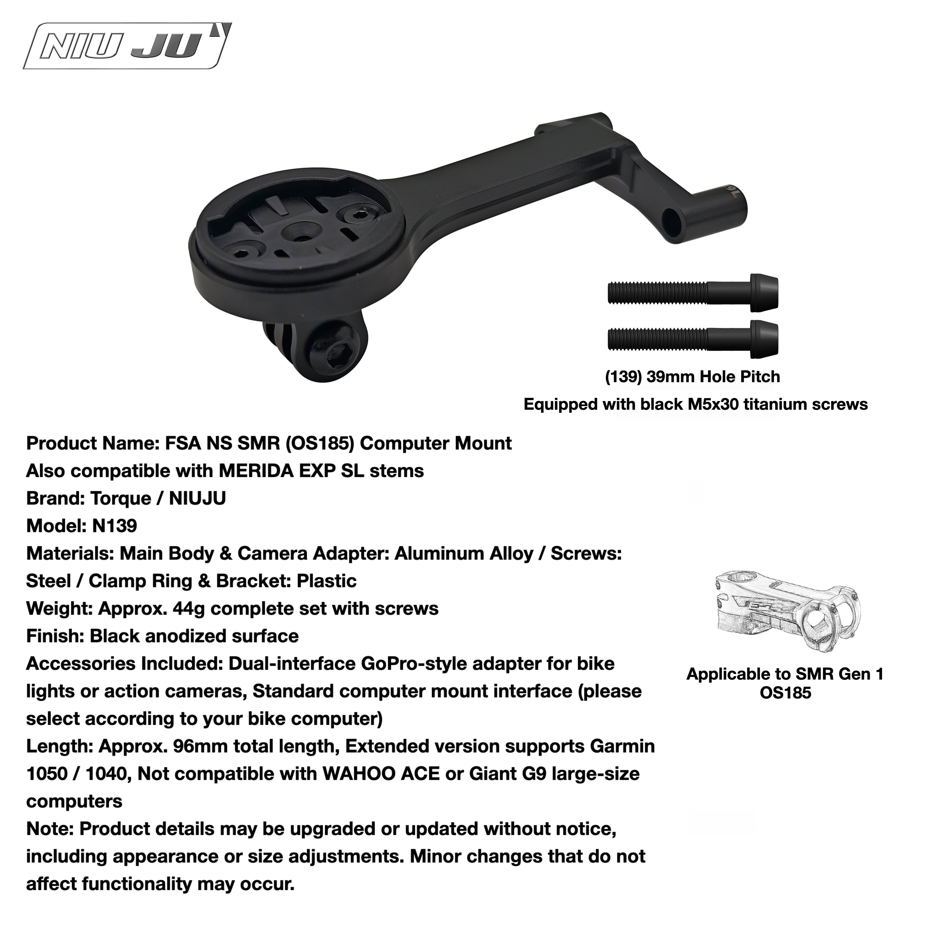 MERIDA REACTO FSA SMR / SMR II Aero Computer Mount