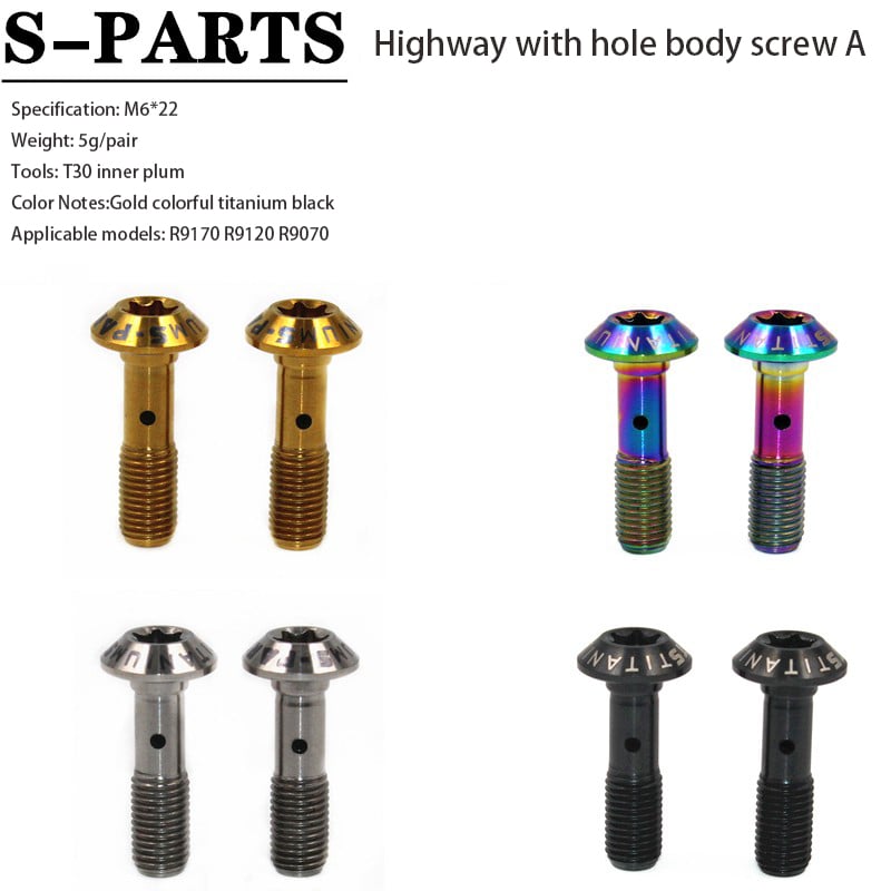 S-PARTS Mountain Road Bike Titanium Body Screw R9120 R8070 M9000 M8100(M6)