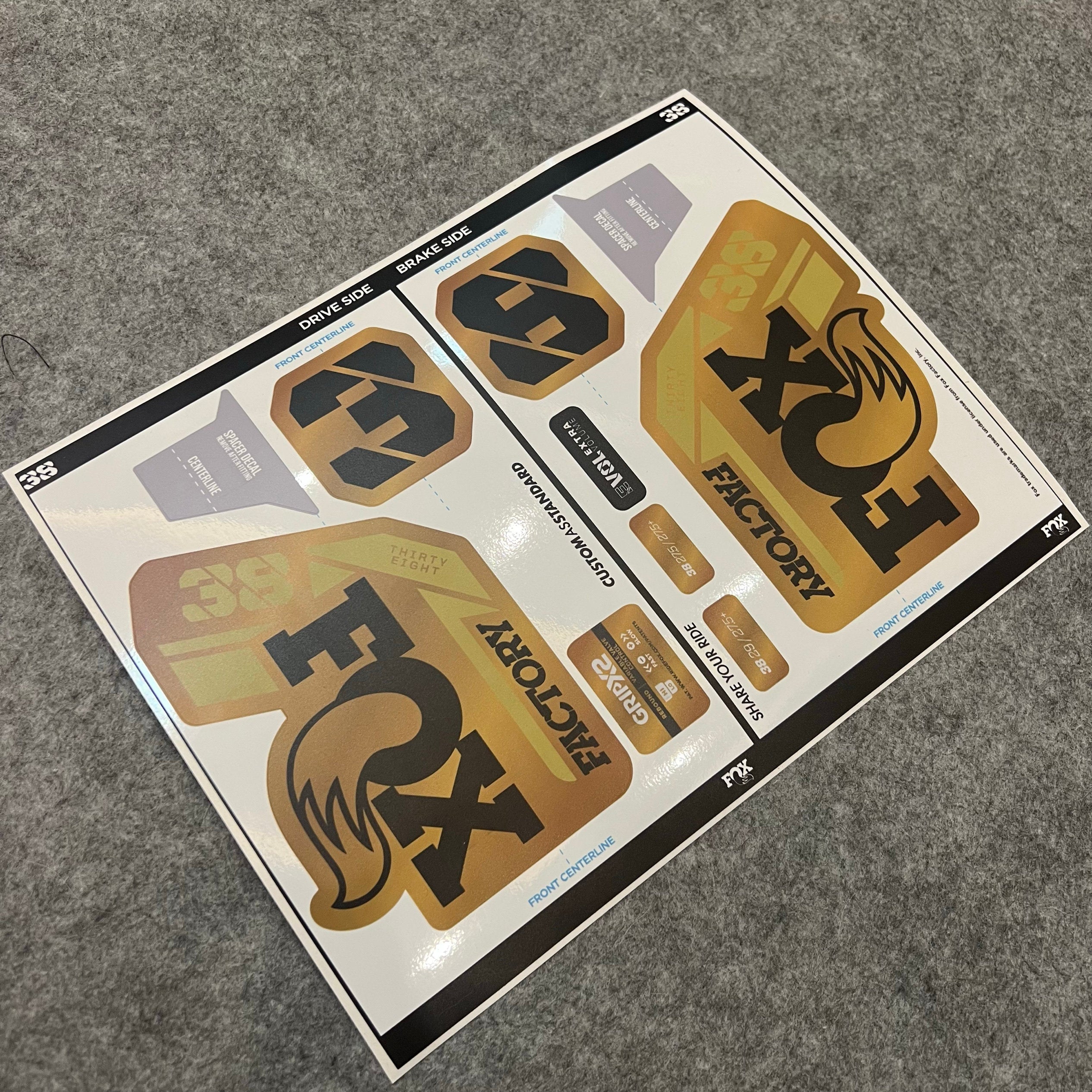 トレック・ファクトリー・レーシング　グッズ 2025 FOX 38 FACTORY Fork Decal Kit | Custom Waterproof MTB Fork