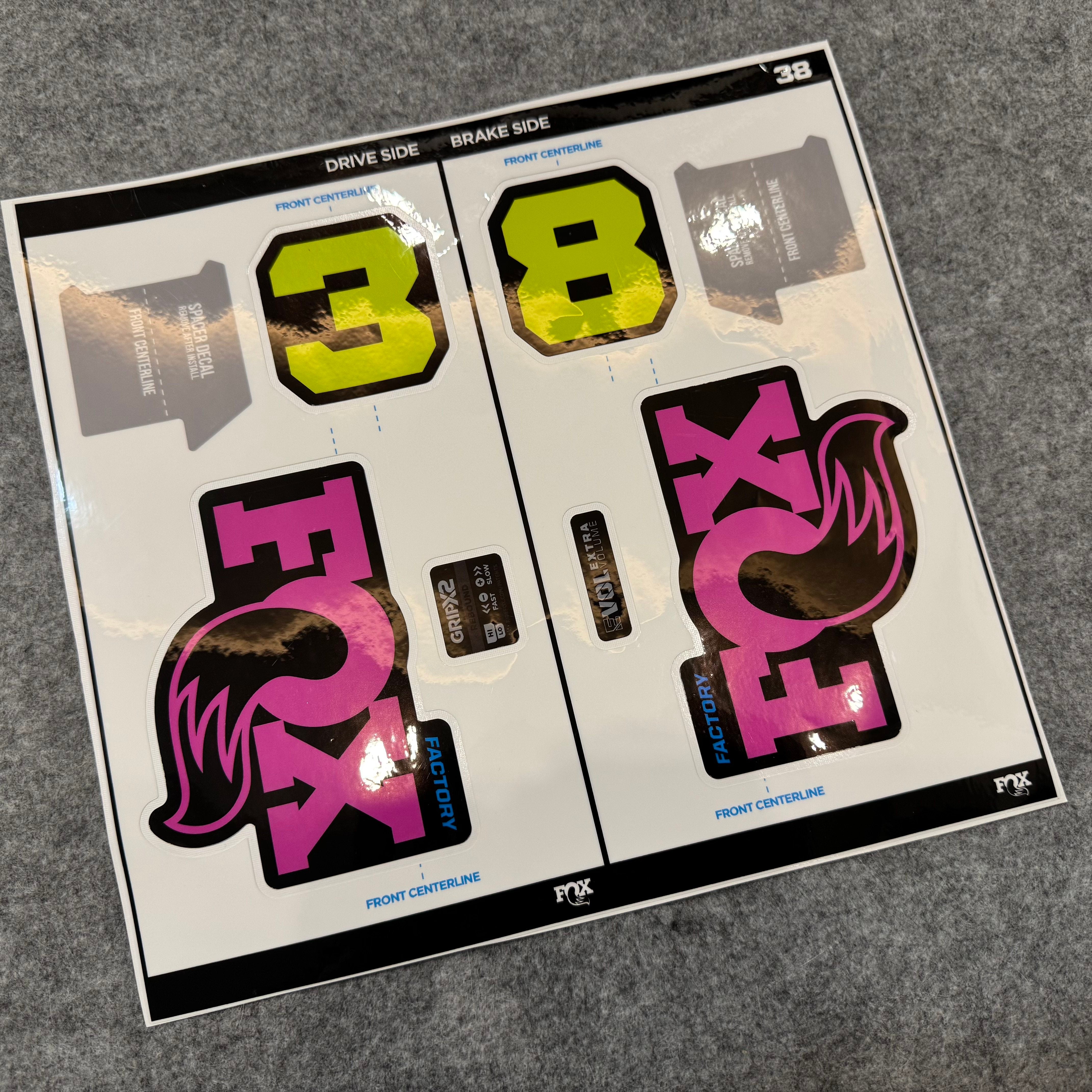 2027 FOX 38 FACTORY Fork Decal Kit | Custom Waterproof MTB