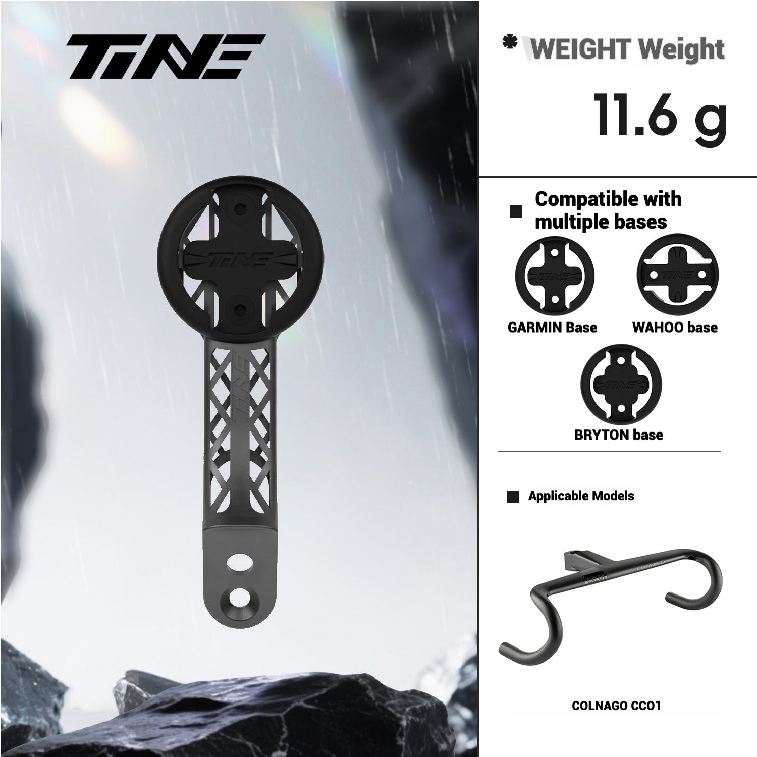 TiNE Ultra-Light Hollow Titanium Computer Mount｜For Colnago CCO1 & Y1RS – High Strength 3D Printed