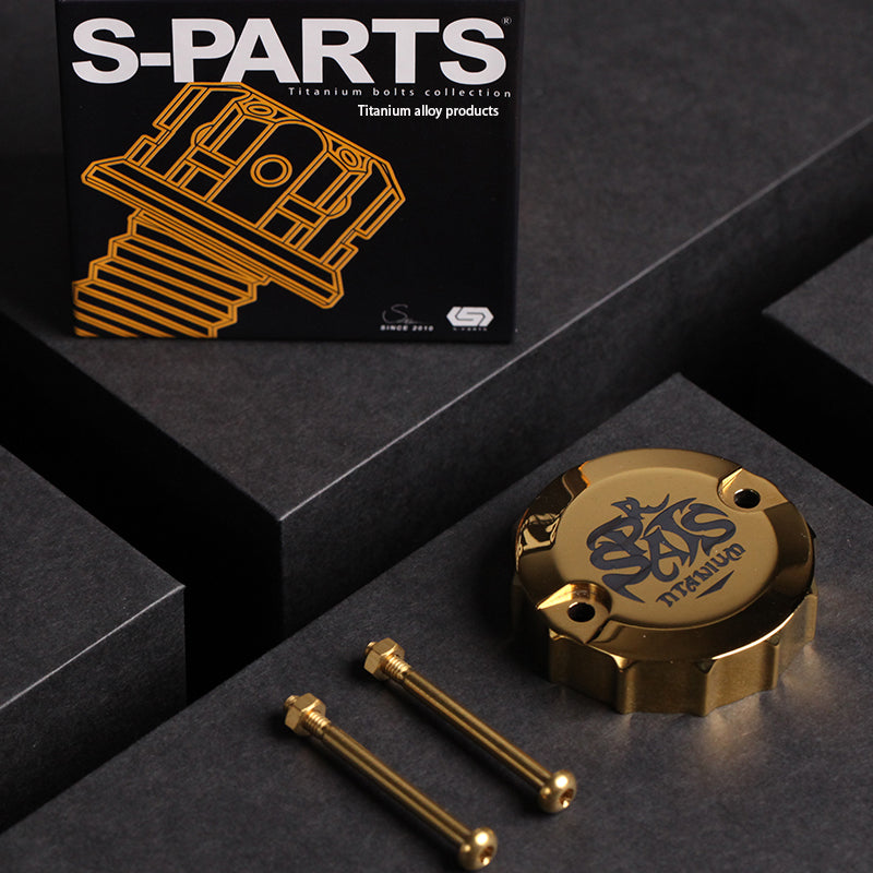 Tapa de depósito de aceite de titanio para cilindro maestro de freno delantero Brembo RCS CC19 de S-PARTS