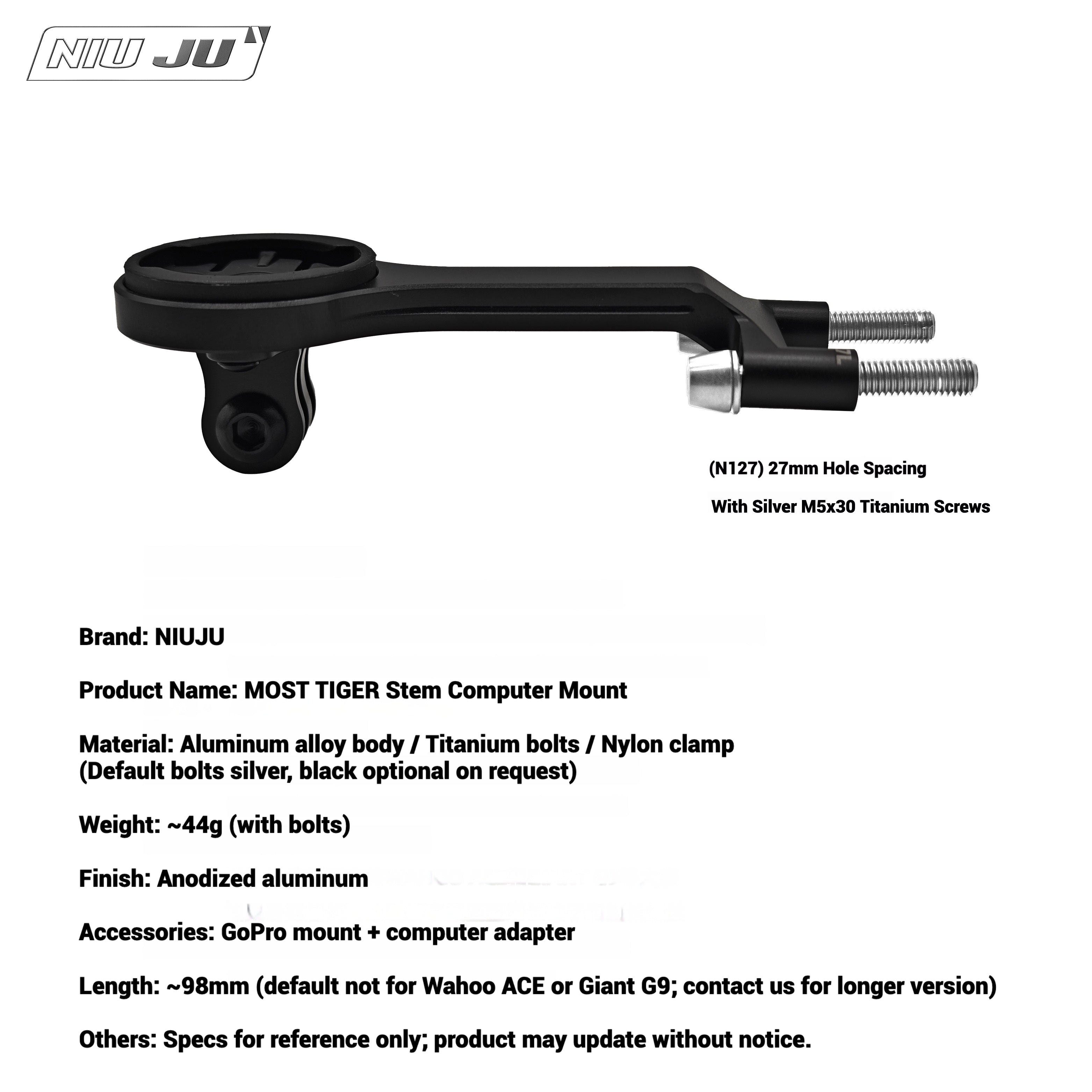 Computer Mount for MOST Pinarello Handlebars — Talon Ultra Fast / Talon Ultra Light / Tiger Alu Aero / Tiger Ultra Aero Compatible