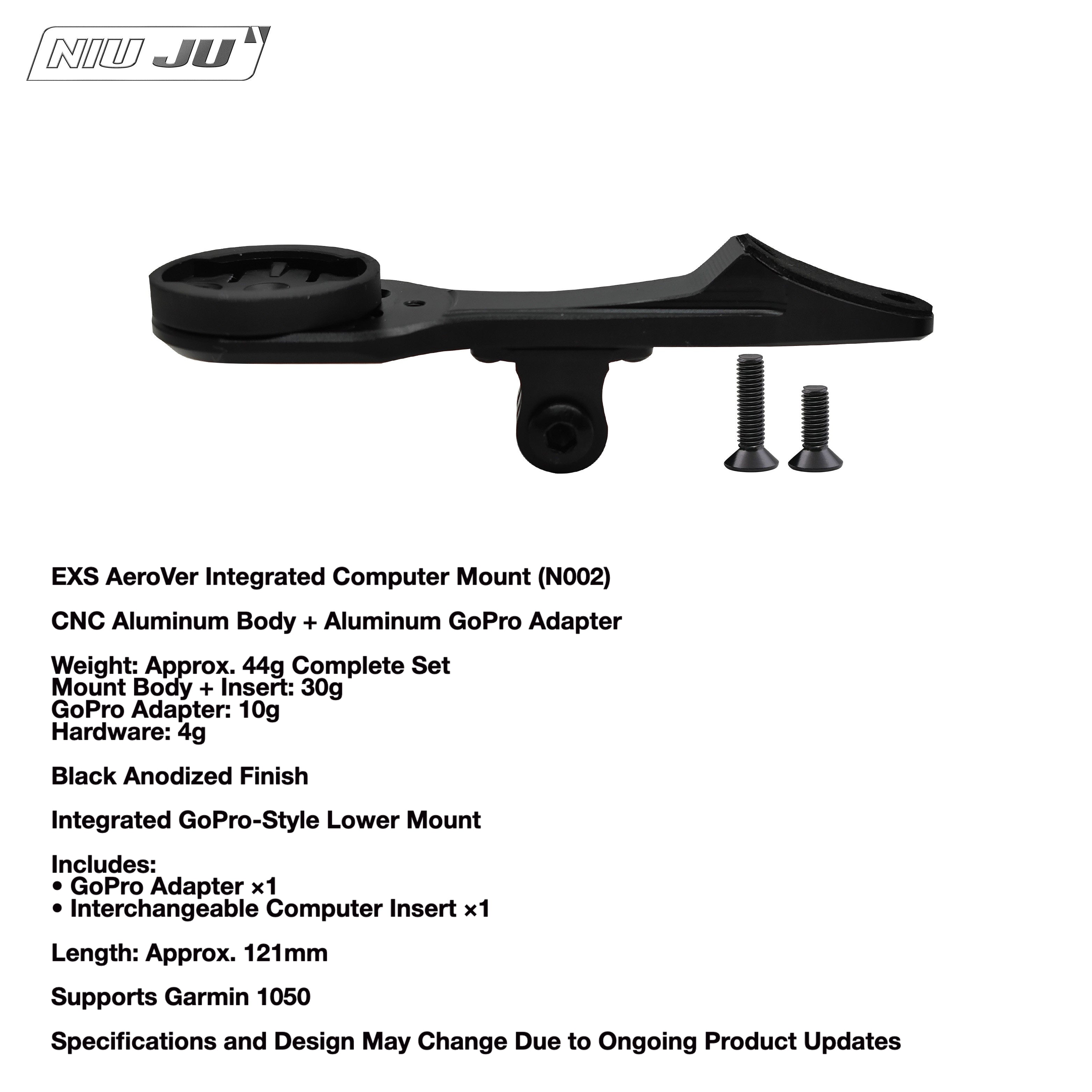 NIUJU EXS AeroVer Computer Mount | High-Strength Garmin 1050 Integrated Cockpit Mount