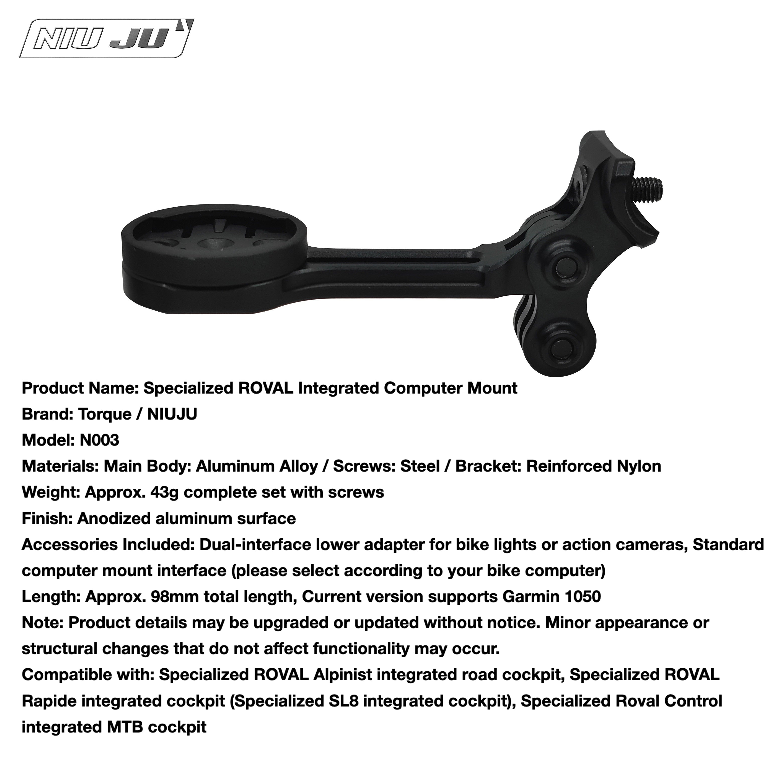 SPECIALIZED ROVAL Rapide Integrated Computer Mount for SL8 / Control Cockpit