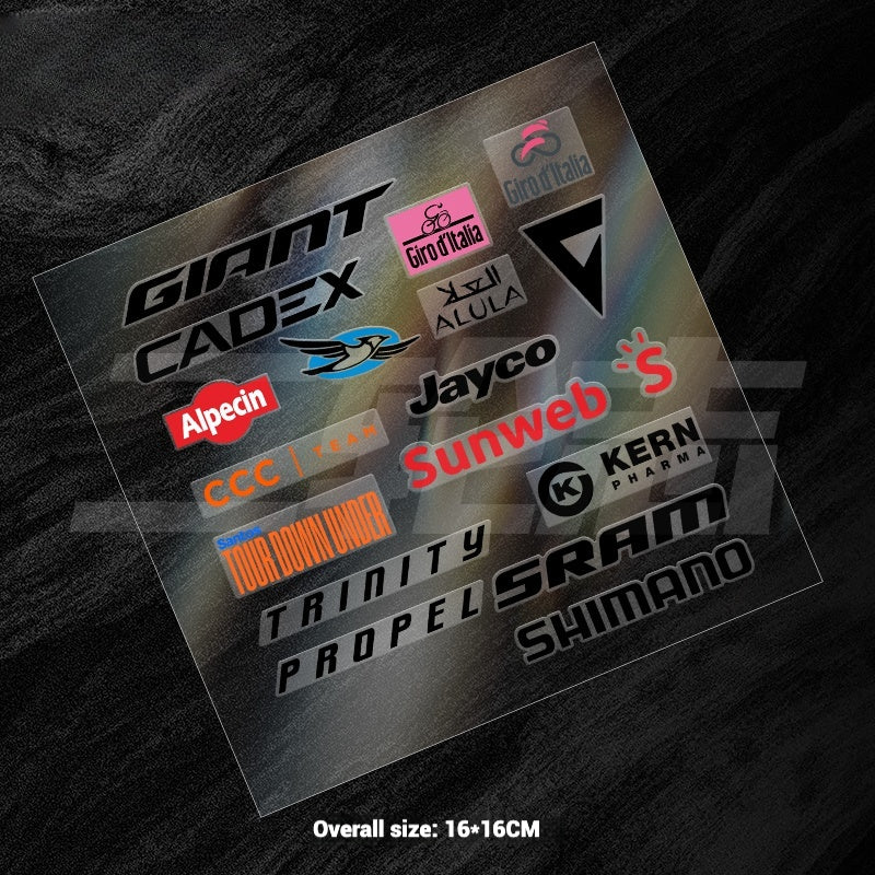 Universal Road Bike Brand Logo Sticker Set｜For Merida / Giant / Specialized / Trek / Pinarello｜Waterproof Frame Decals (Black / White)
