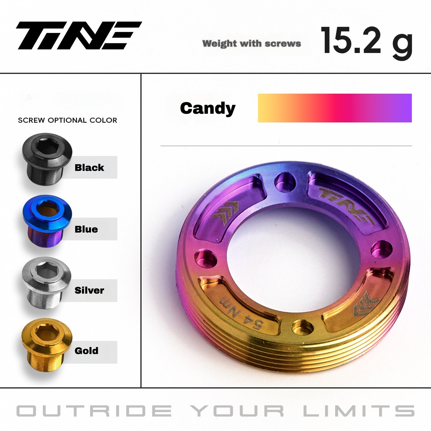 TiNE Titanium Crank Bolt Cover for Road Bikes – SRAM Compatible – CNC TC4 Alloy