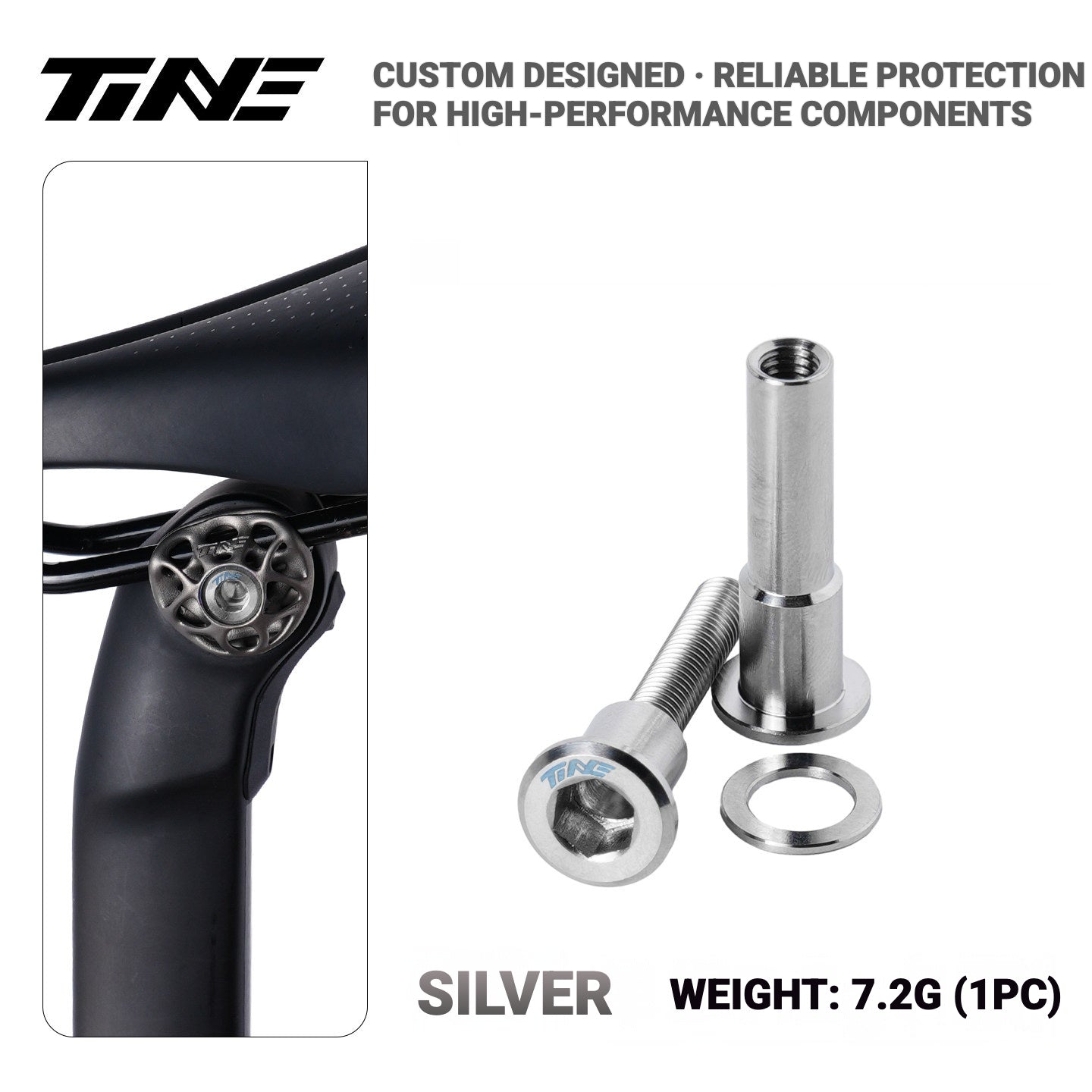TiNE Titanium Seatpost Clamp Bolt Kit for Specialized Road Bikes – Lightweight Saddle Clamp Hardware Upgrade