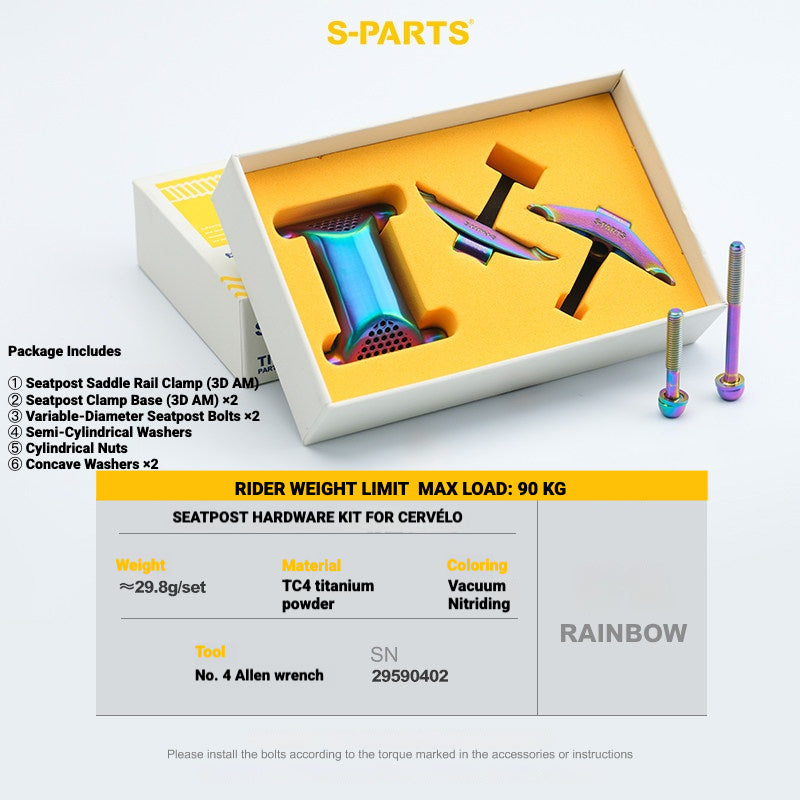 S-PARTS 3DAM Titanium 3D Printed Seatpost Hardware Kit for CERVÉLO S5 (2026 Compatible)