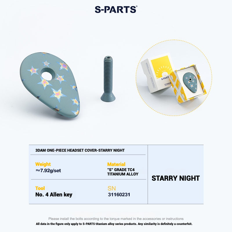 S-PARTS PINARELLO 3DAM 3D-Printed Titanium Integrated Stem Cap, compatible with PINARELLO Dogma F12 and earlier versions (before 2024). Not suitable for Pinarello Dogma F 2025.