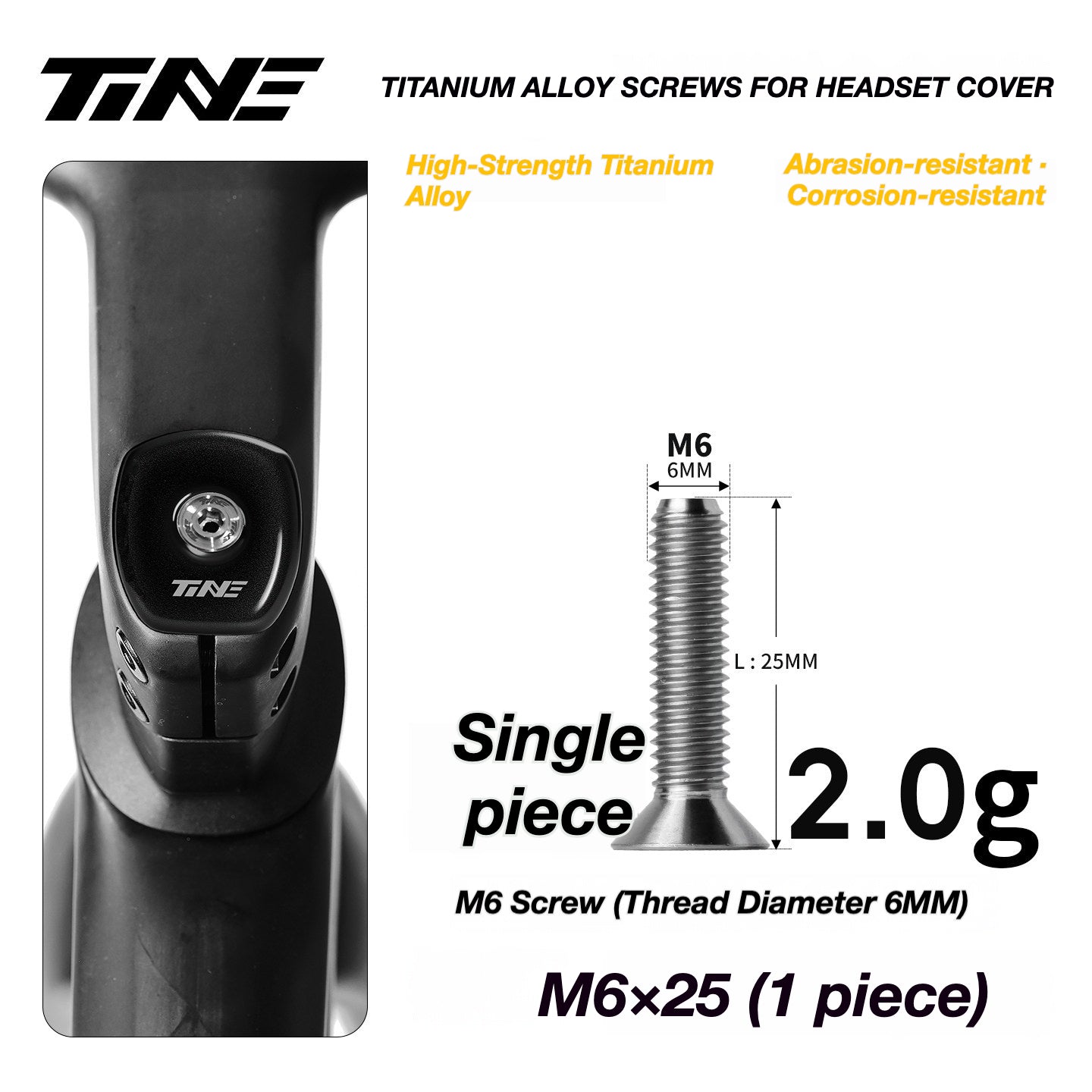 TiNE Ultra-Light Titanium Headset Top Cap Screws | Precision CNC Titanium Upgrade