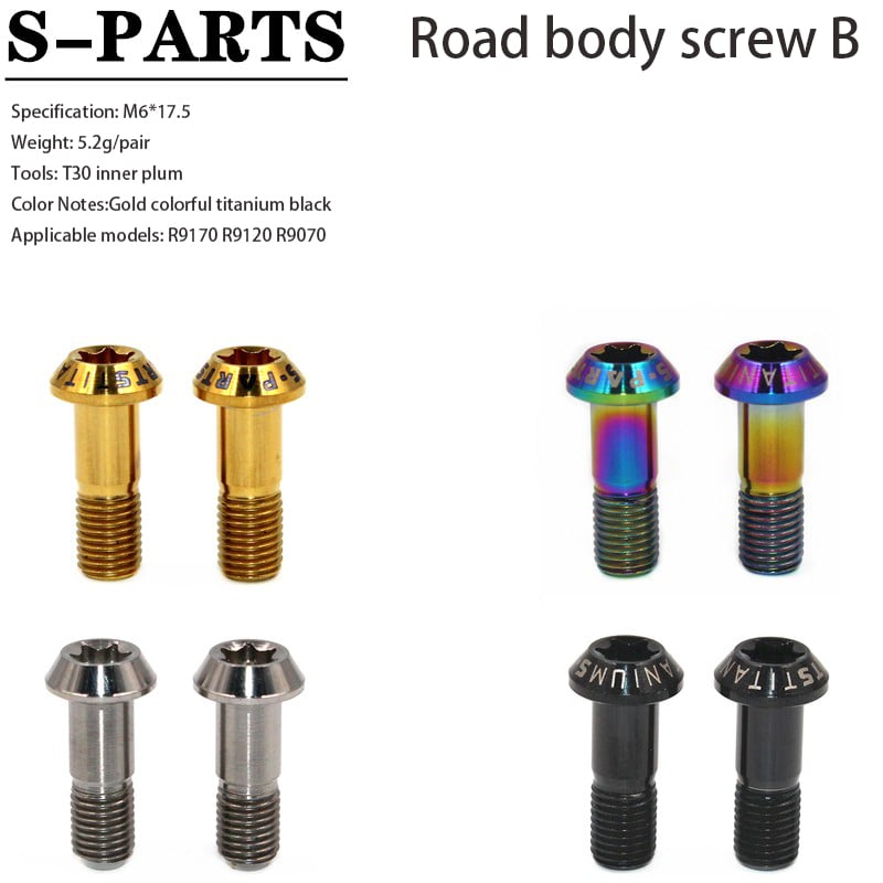 S-PARTS Mountain Road Bike Titanium Body Screw R9120 R8070 M9000 M8100(M6)