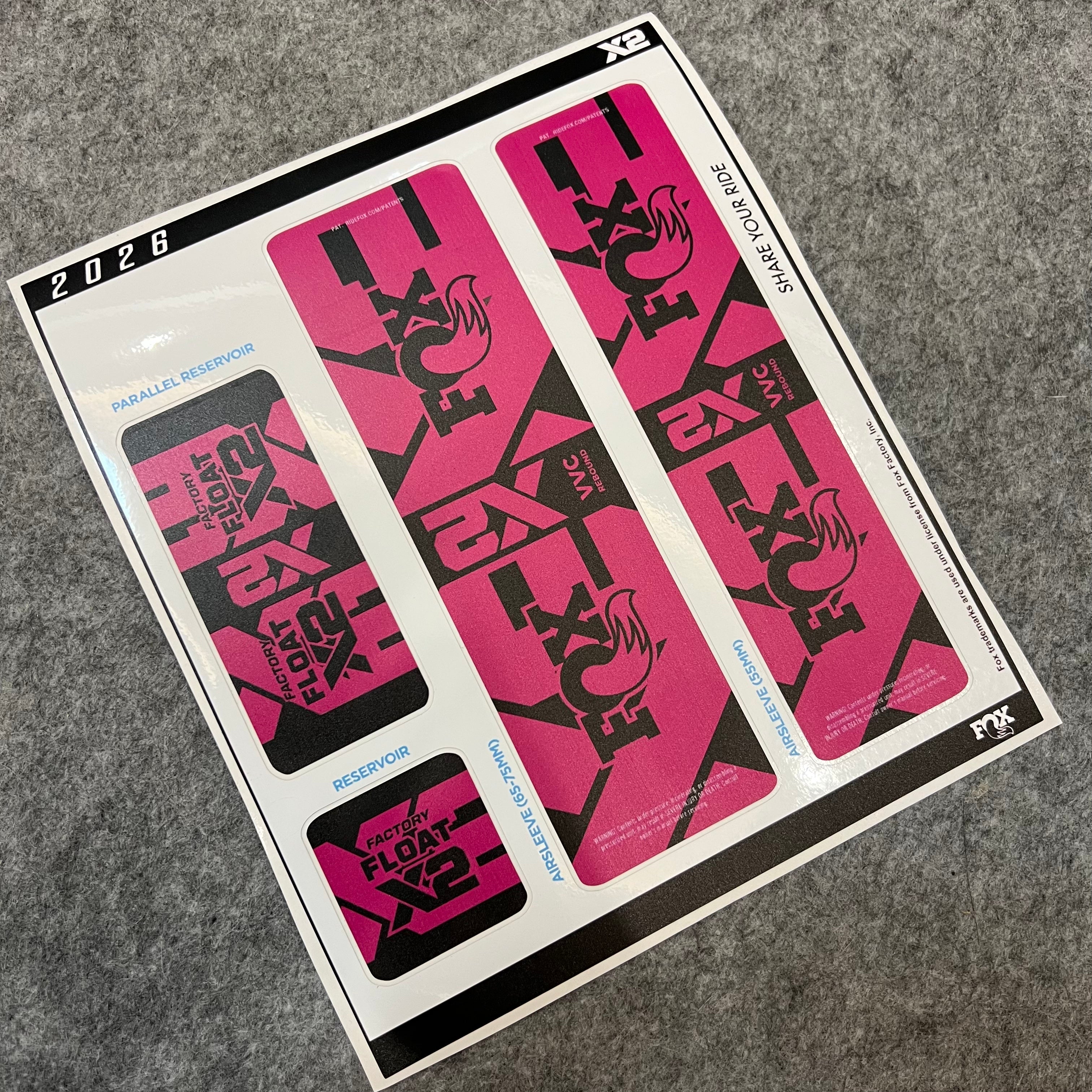 FLOW　フロー　ステッカー 2026 FOX FLOAT X2 Rear Shock Decal Kit | Waterproof MTB Suspension