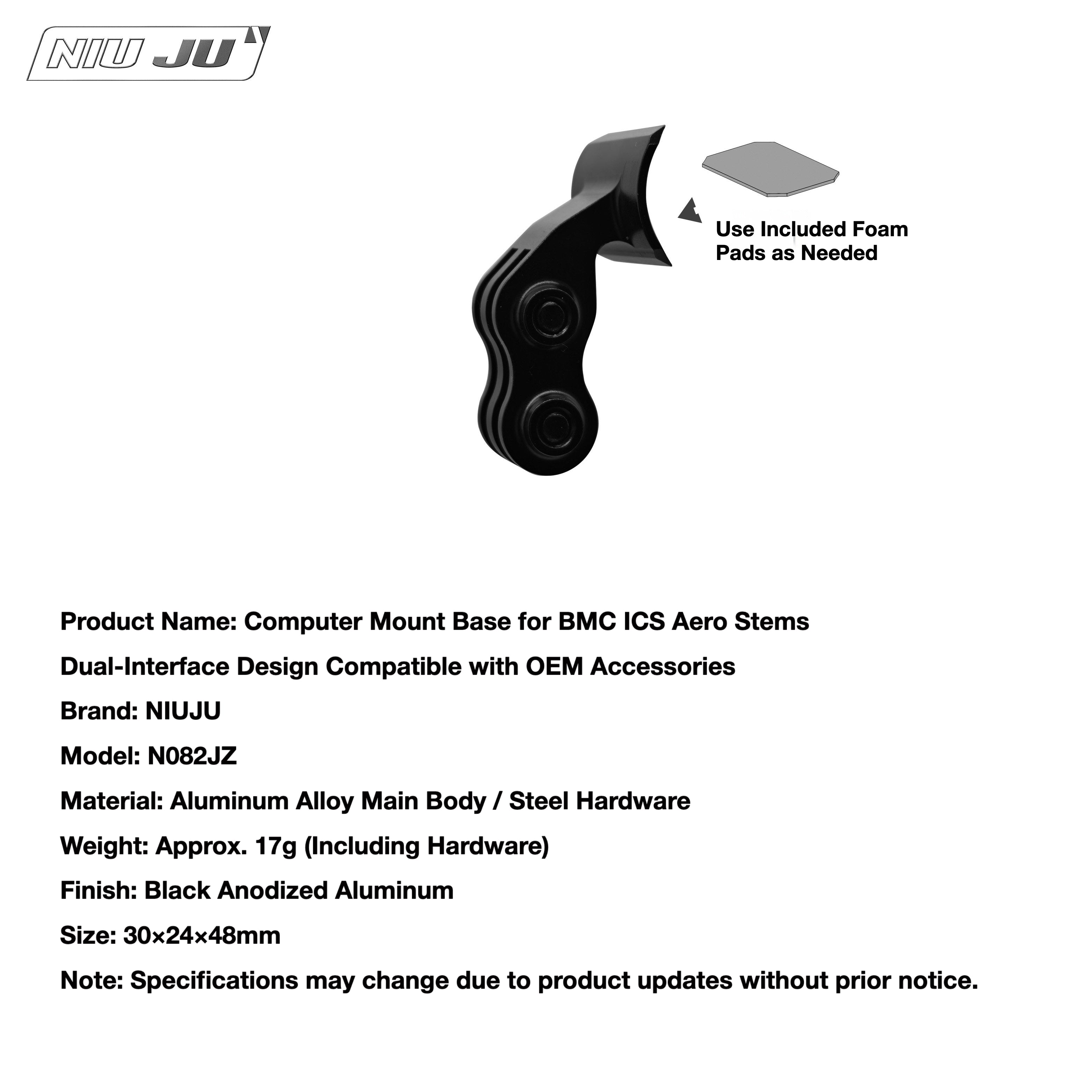 NIUJU BMC ICS Aero Computer Mount | SLR01 RM01 Garmin 1050 Wahoo Mount