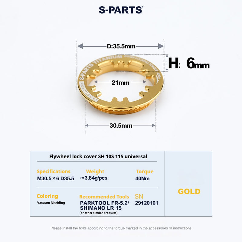 S-PARTS Anello di bloccaggio in titanio per MTB e bici da strada (compatibile con Shimano e SRAM)
