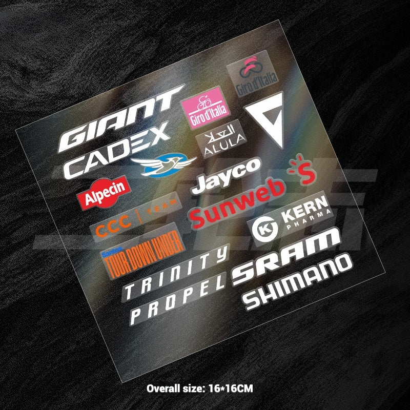 Universal Road Bike Brand Logo Sticker Set｜For Merida / Giant / Specialized / Trek / Pinarello｜Waterproof Frame Decals (Black / White)