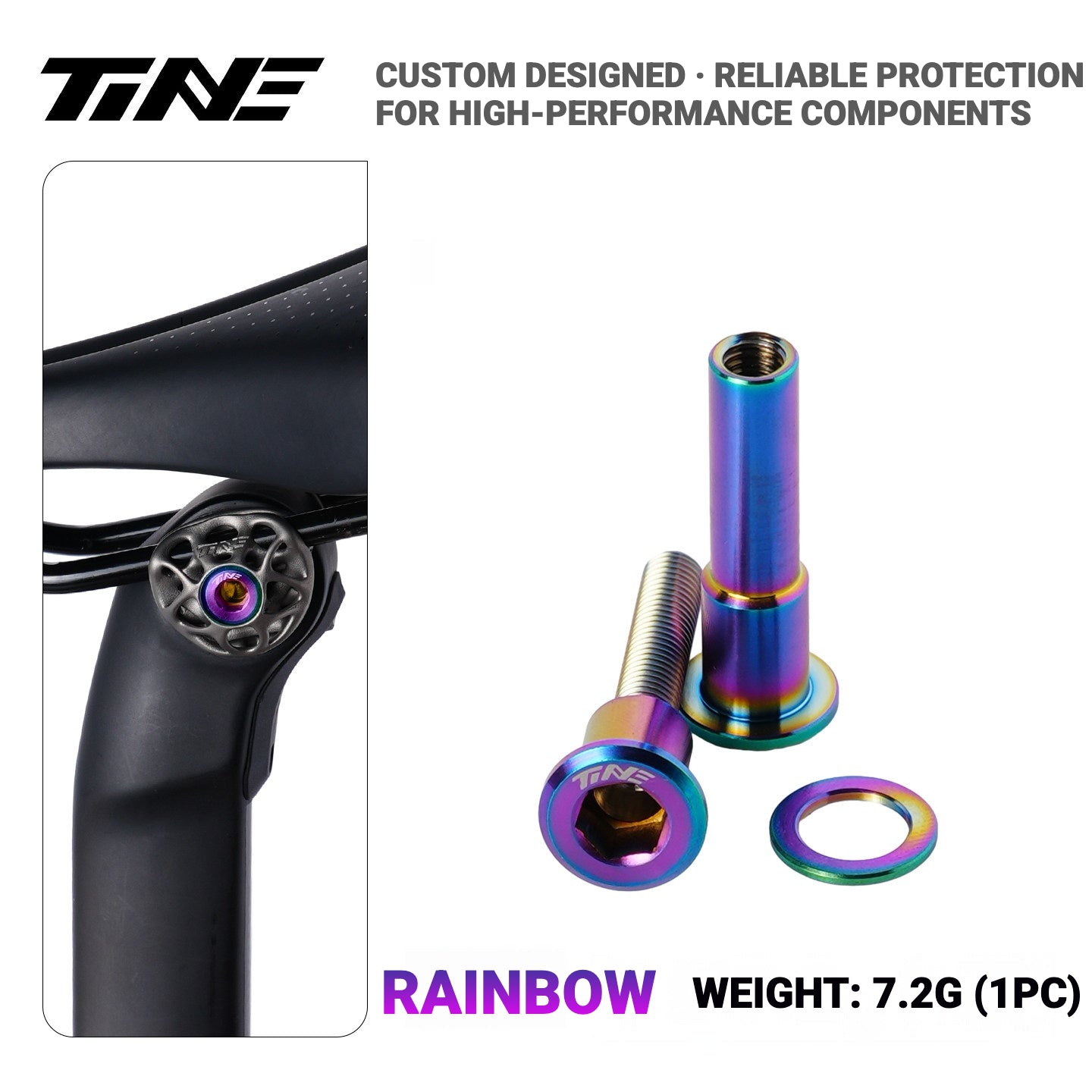 TiNE Titanium Seatpost Clamp Bolt Kit for Specialized Road Bikes – Lightweight Saddle Clamp Hardware Upgrade
