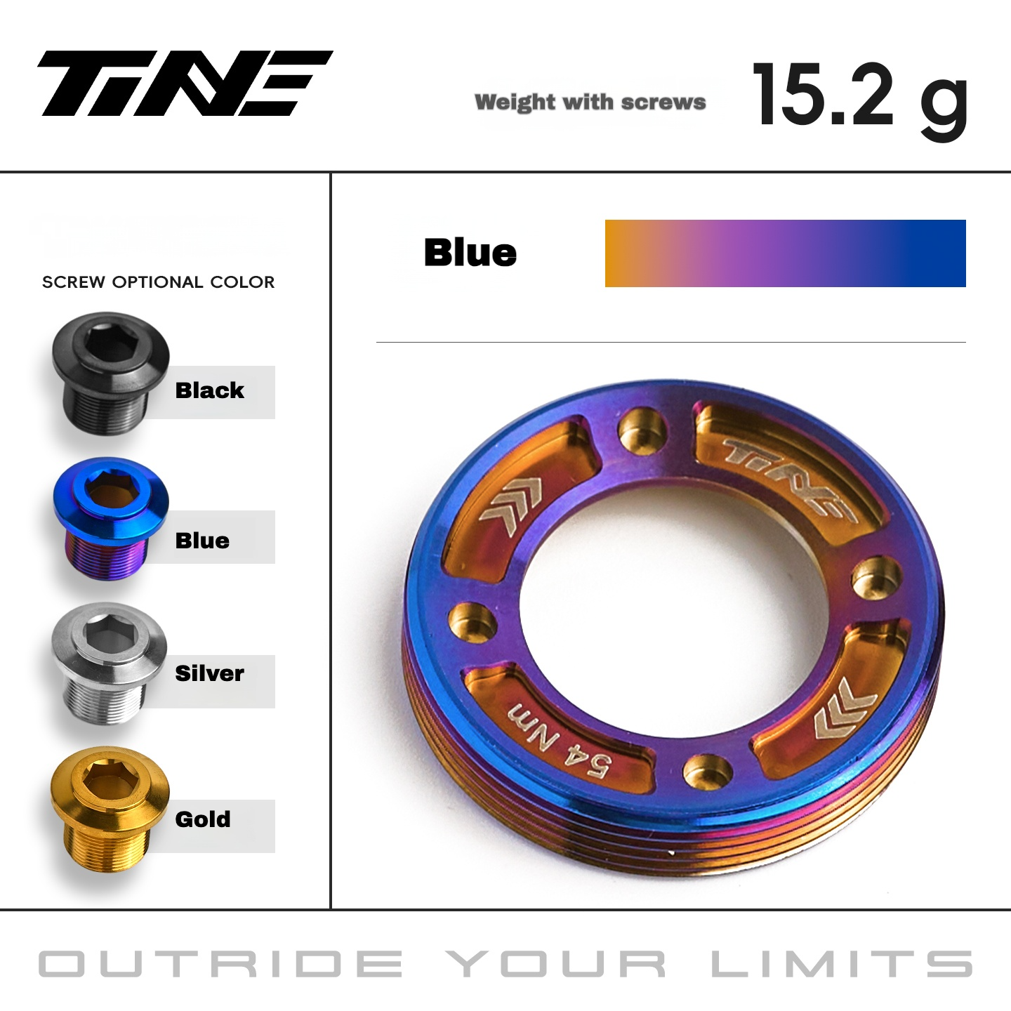 TiNE Titanium Crank Bolt Cover for Road Bikes – SRAM Compatible – CNC TC4 Alloy