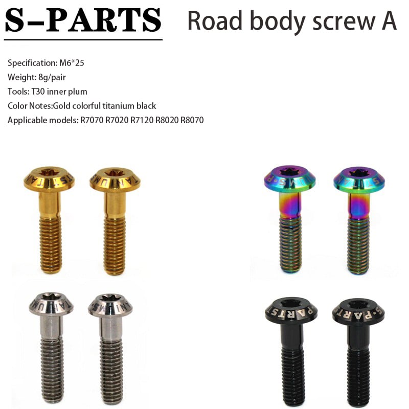 S-PARTS Mountain Road Bike Titanium Body Screw R9120 R8070 M9000 M8100(M6)