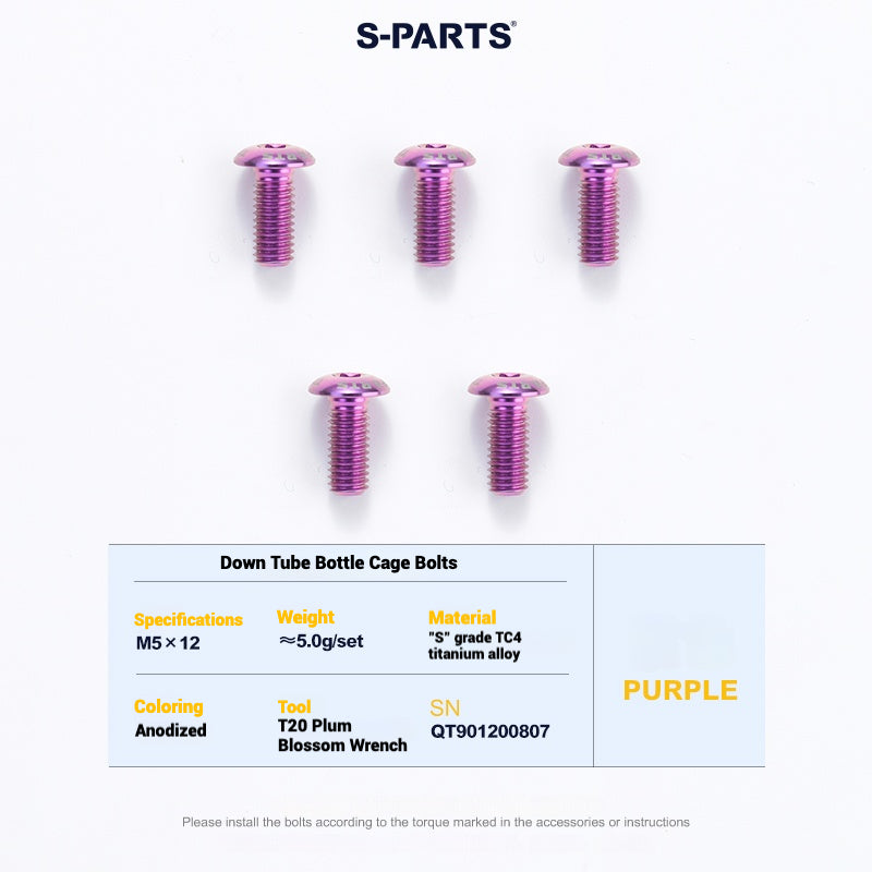 Cervélo S5 Titanium Bolt Kit – Full Frame Lightweight Upgrade Set | CNC TC4 Ti Bolts for Cervélo S5