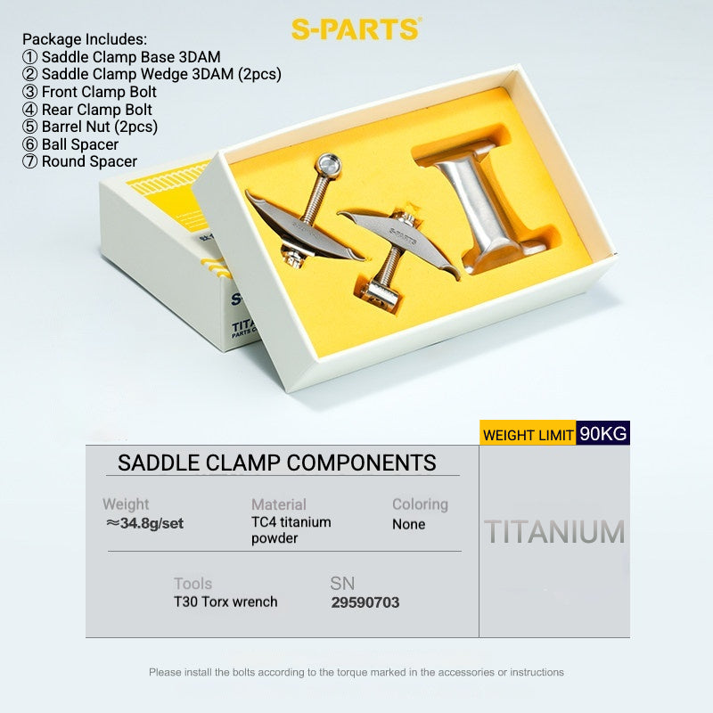 S-PARTS Titanium Saddle Clamp Bolt Kit for Cannondale SystemSix Gen 5 – 3D Printed Lightweight Upgrade