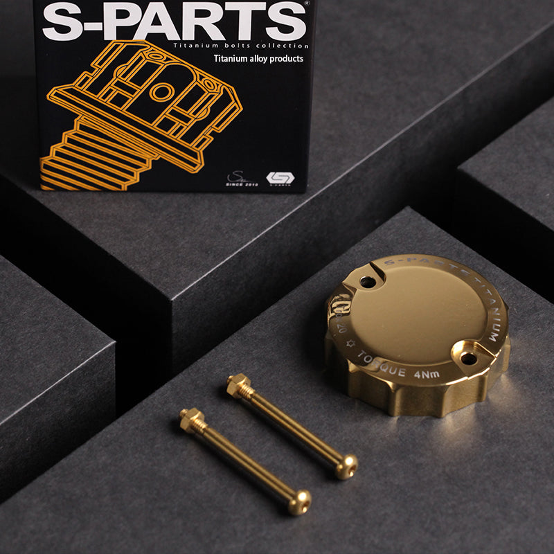 Tapa de depósito de aceite de titanio para cilindro maestro de freno delantero Brembo RCS CC19 de S-PARTS