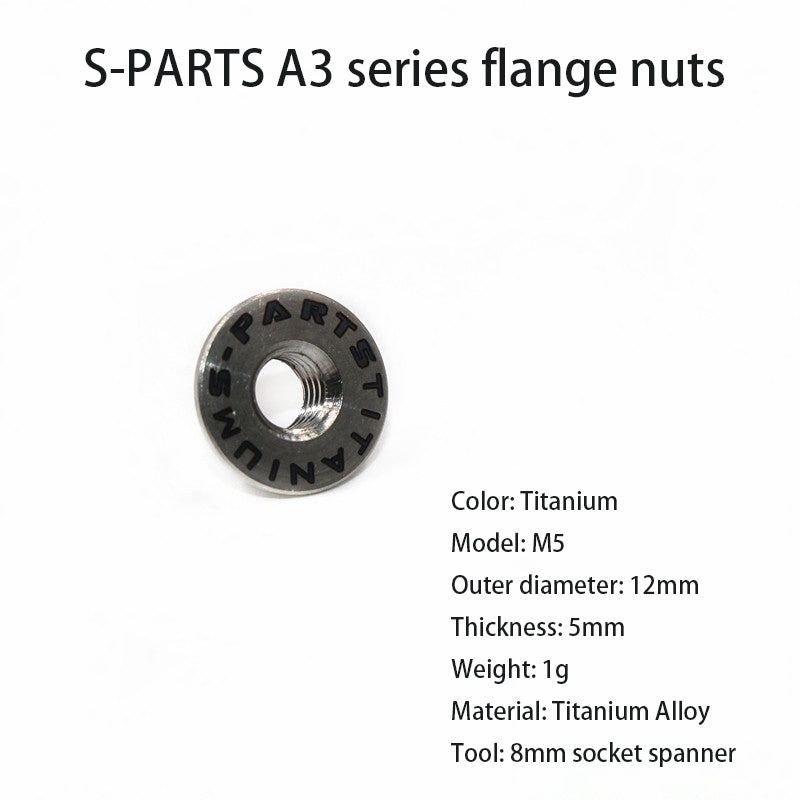 Tuerca de brida S-PARTS A3 para vehículo eléctrico, tornillo de aleación de titanio M5 M6 M8 M10 para motocicleta 12