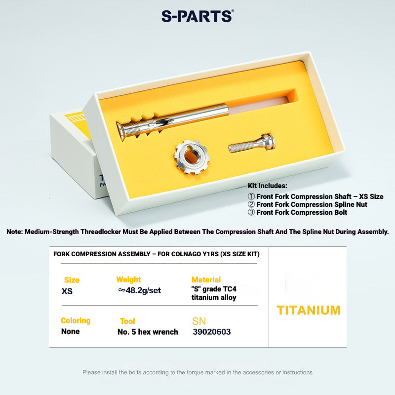 Titanium Headset Compression Plug Kit for Colnago Y1RS | Fork Compression Assembly XS S M L