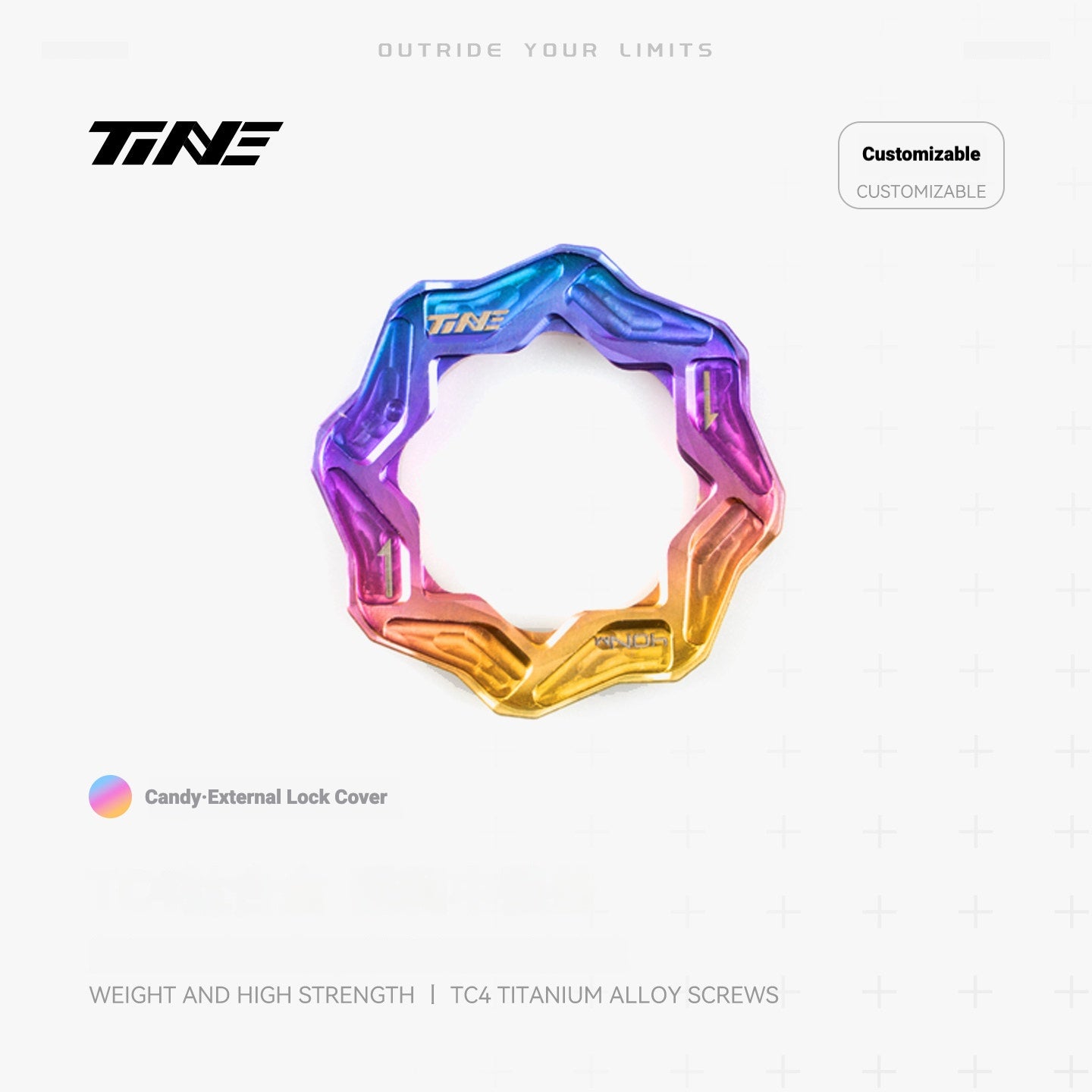 TiNE Ultralight TC4 Titanium Center Lock Disc Brake Lockrings (Pair) Internal & External | CNC Machined | 8 Anodized Colors