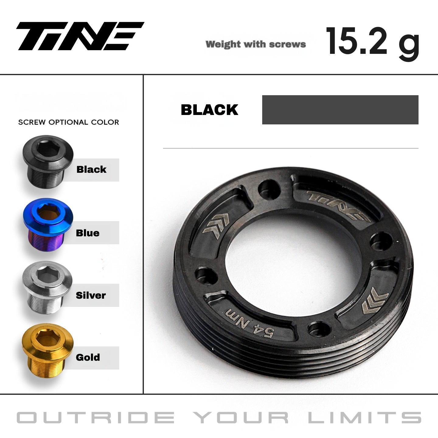 TiNE Titanium Crank Bolt Cover for Road Bikes – SRAM Compatible – CNC TC4 Alloy