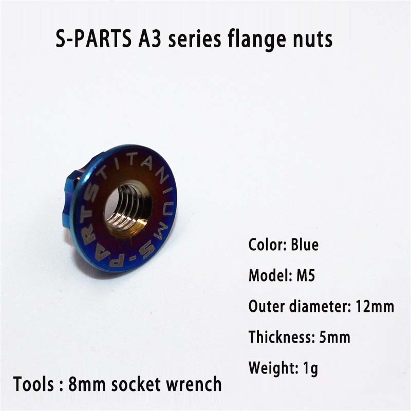 S-PARTS A3 flange nut M5 motorcycle accessories electric vehicle titanium alloy screws