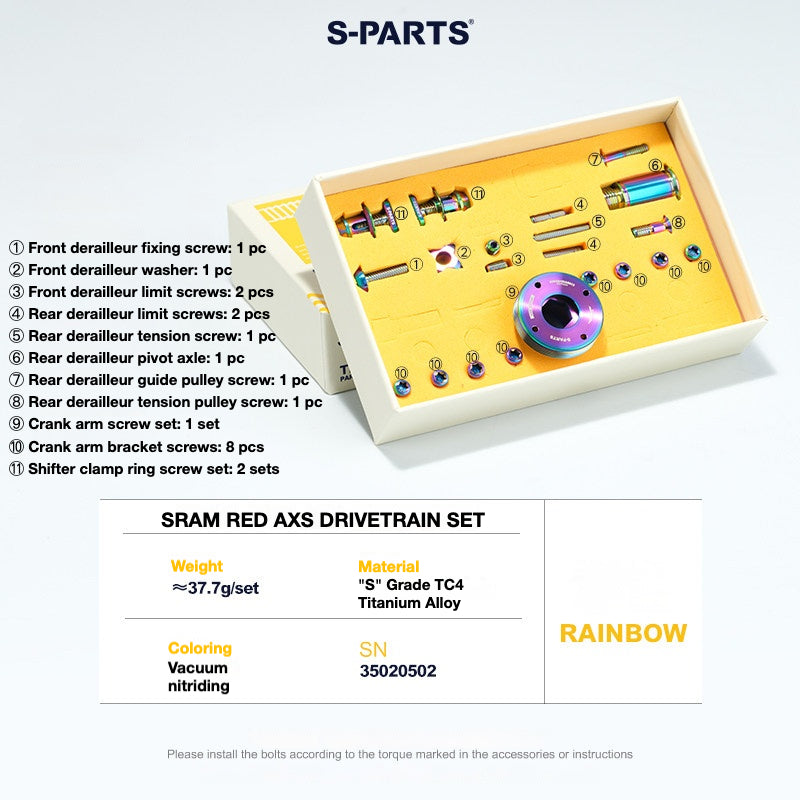 S-PARTS Titanium SRAM RED AXS E1 Drivetrain Screw Kit TC4