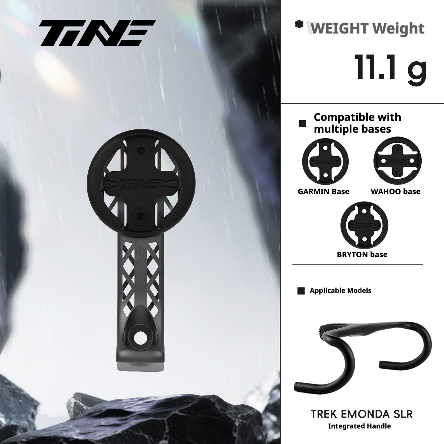 Supporto per computer TiNE in titanio ultraleggero TREK MADONE Bikes 3D Print, completamente scavato, ad alta resistenza, 1 pz.