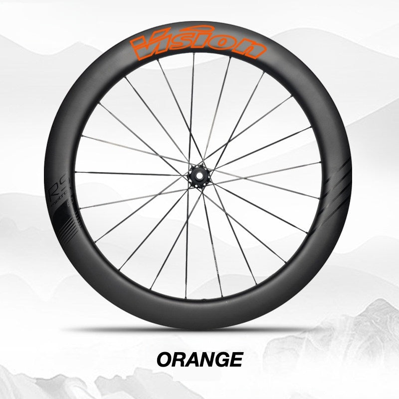 Custom Decal Kit for VISION SC60 Wheels | Road Bike Carbon Rim Wrap Stickers(Complete Wheelset Decal Kit + Spare Set)