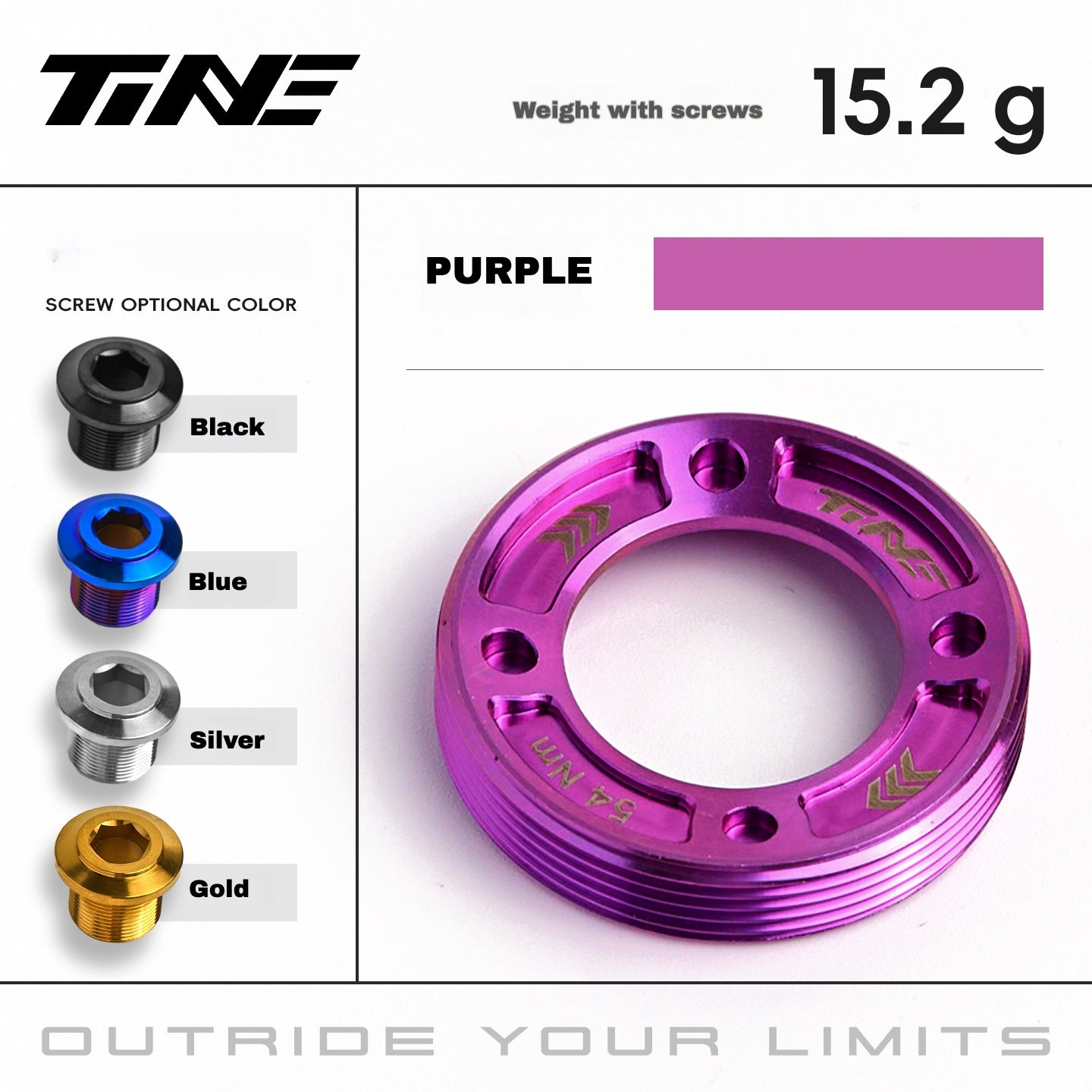 TiNE Titanium Crank Bolt Cover for Road Bikes – SRAM Compatible – CNC TC4 Alloy