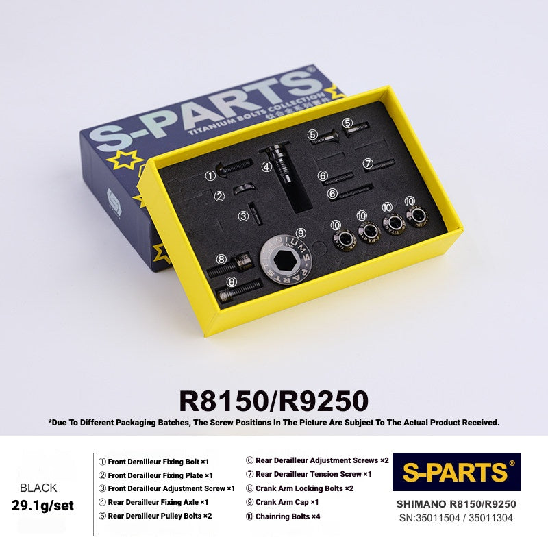 Shimano Road Titanium Bolt Kit – S-PARTS Drivetrain Screws for R8050 / R8150 / R9250