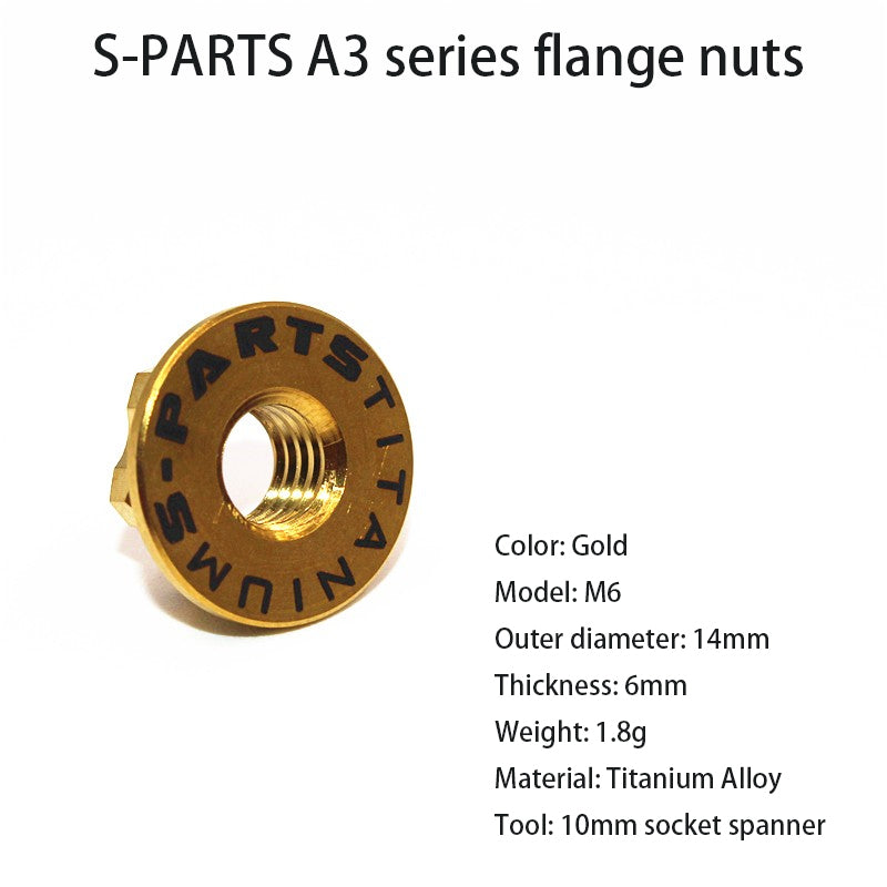 S-PARTS A3 flange nut electric vehicle titanium alloy screw M5 M6 M8 M10 motorcycle 12