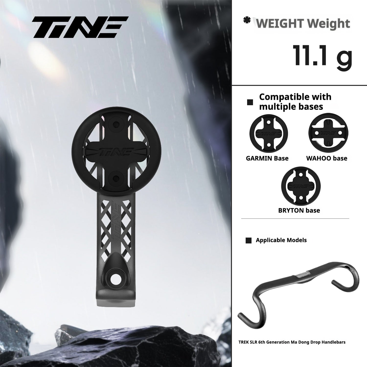 Supporto per computer TiNE in titanio ultraleggero TREK MADONE Bikes 3D Print, completamente scavato, ad alta resistenza, 1 pz.