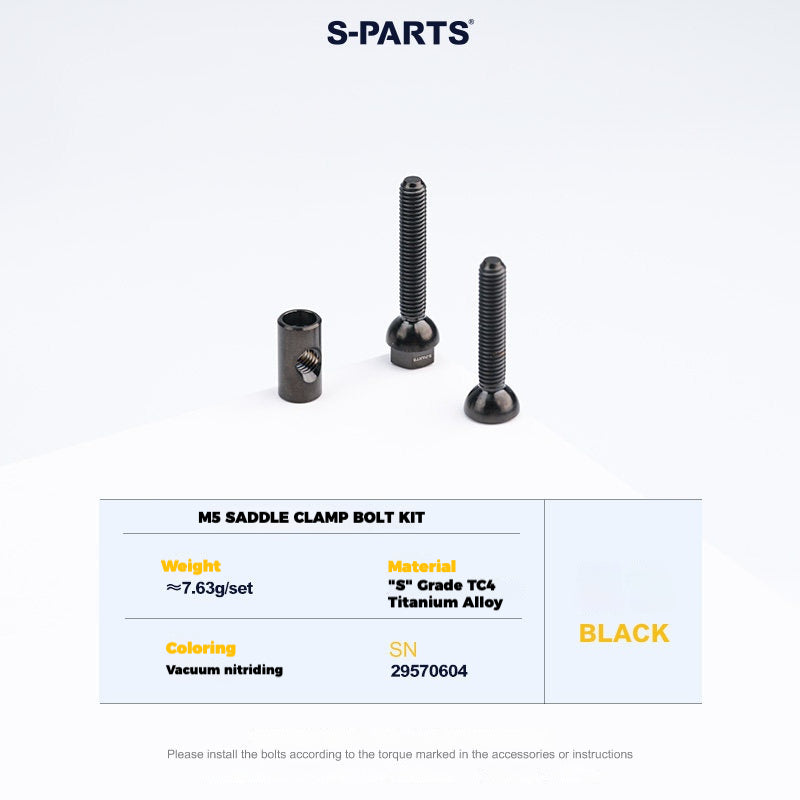 S-PARTS Titanium Saddle Clamp Bolt Kit for VOICE VFV | 3pcs Lightweight Upgrade